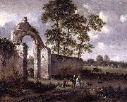 Jan Wijnants Landscape with a Ruined Archway oil on canvas